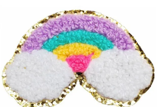 Chenille Girly Rainbow Patch