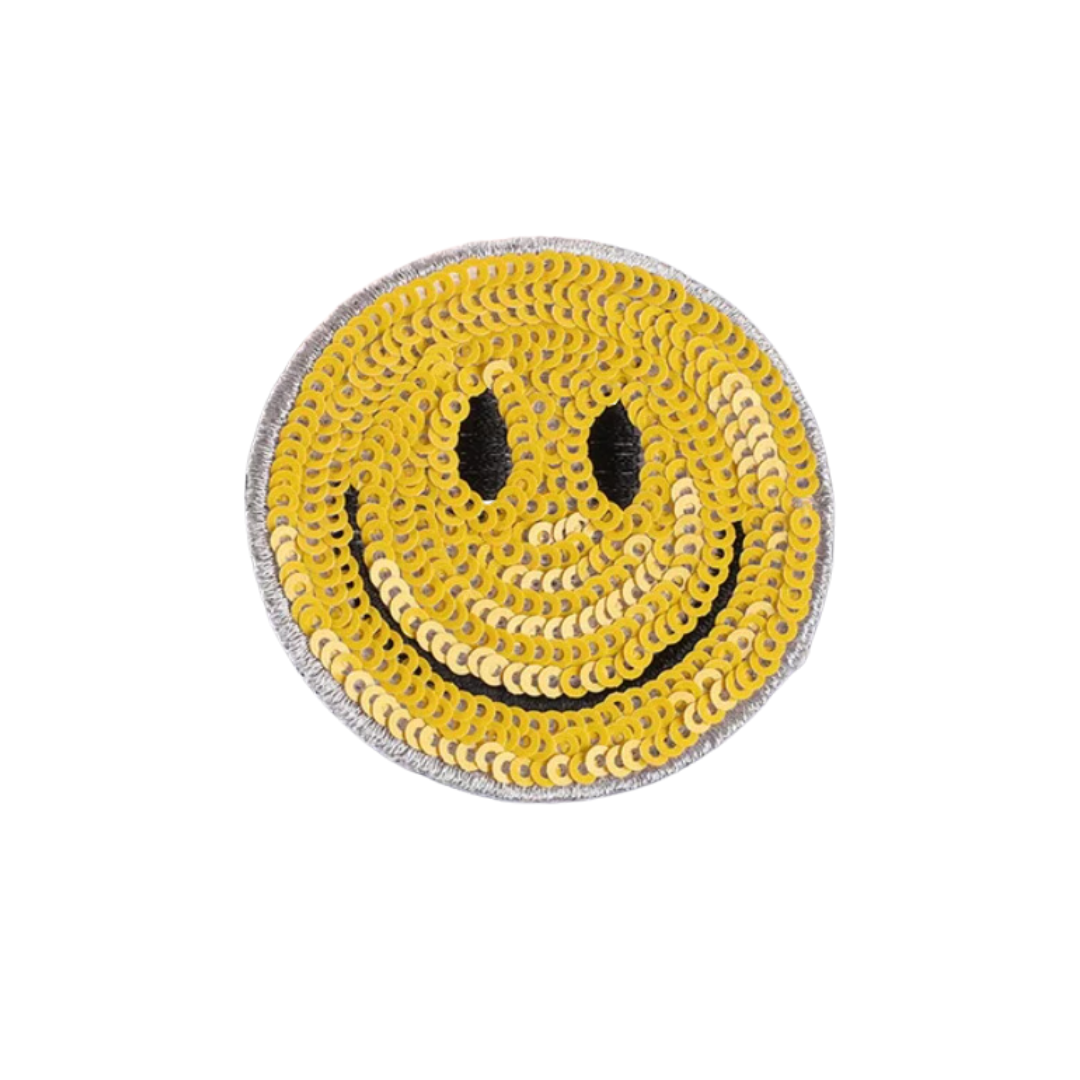 Sequin Yellow Smiley Patch