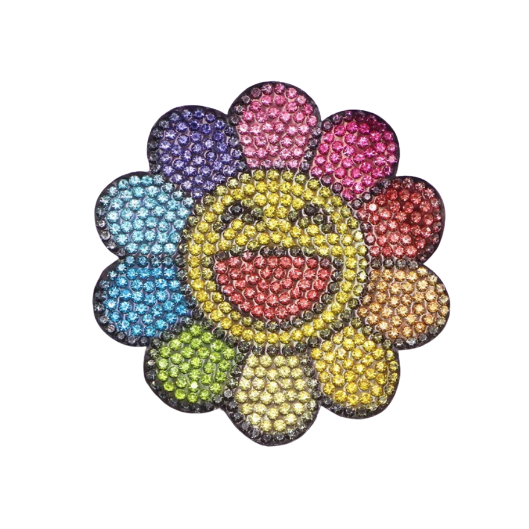 Rhinestone Applique Groovy Flower Patch