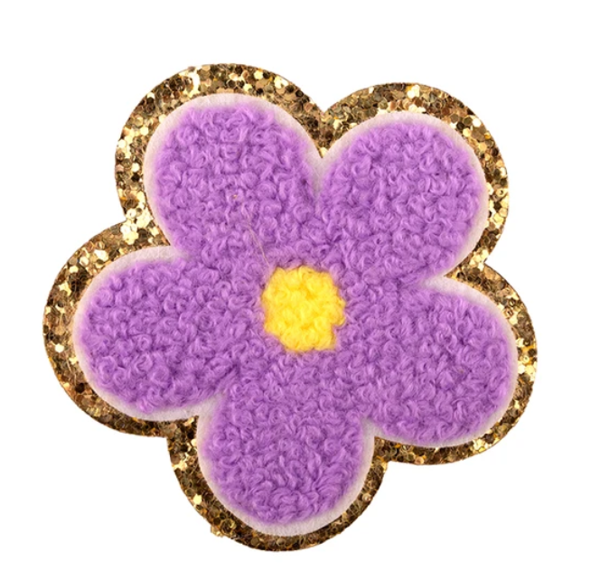 Chenille Flower Purple Patch