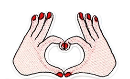 Embroidered Heart Hands Patch