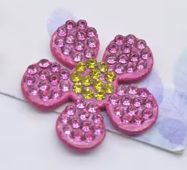Hot Pink Flower Charm