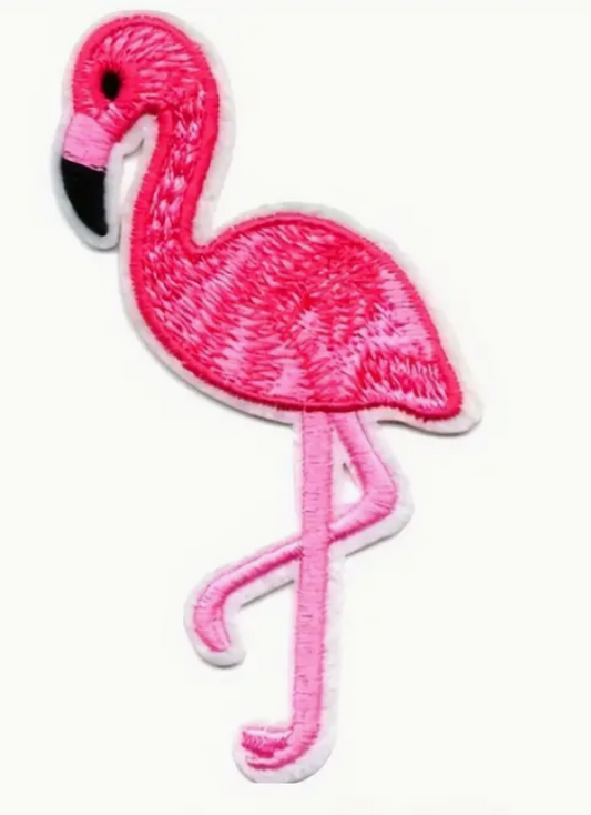 Embroidered Flamingo Patch