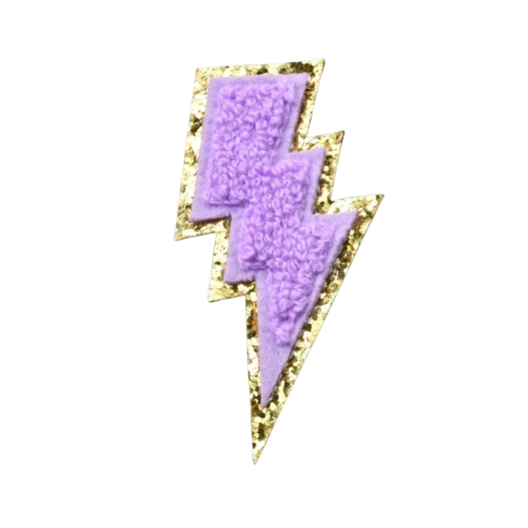 Chenille Purple Lightning Patch
