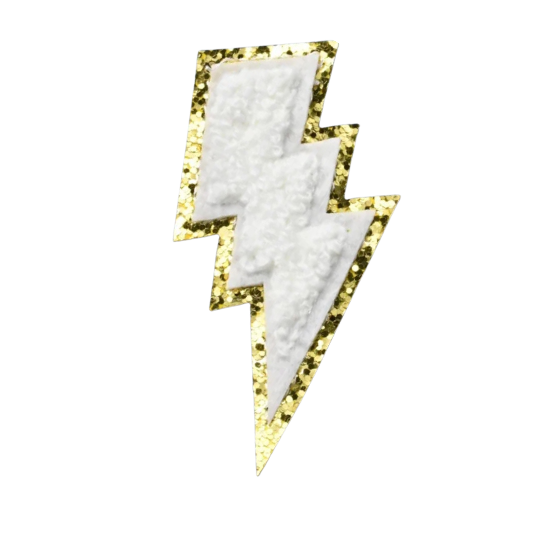 Chenille White Lightning Patch