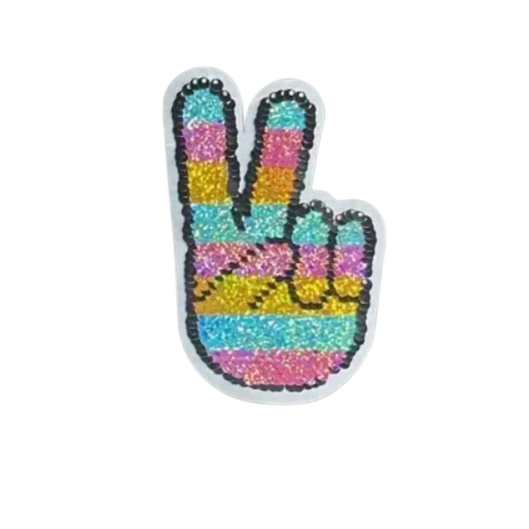 Sequin Peace Hands Patch