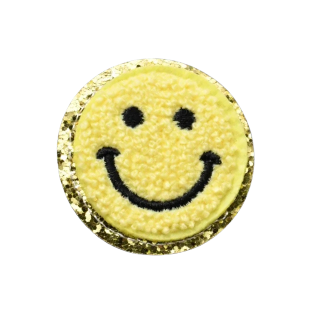 Chenille Yellow Smiley Face Patch
